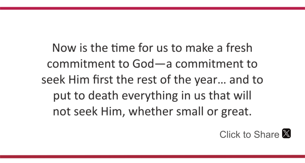 Time for fresh commitment to God